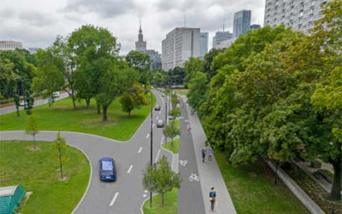 Zielona Marszałkowska dla pieszych i rowerzystów