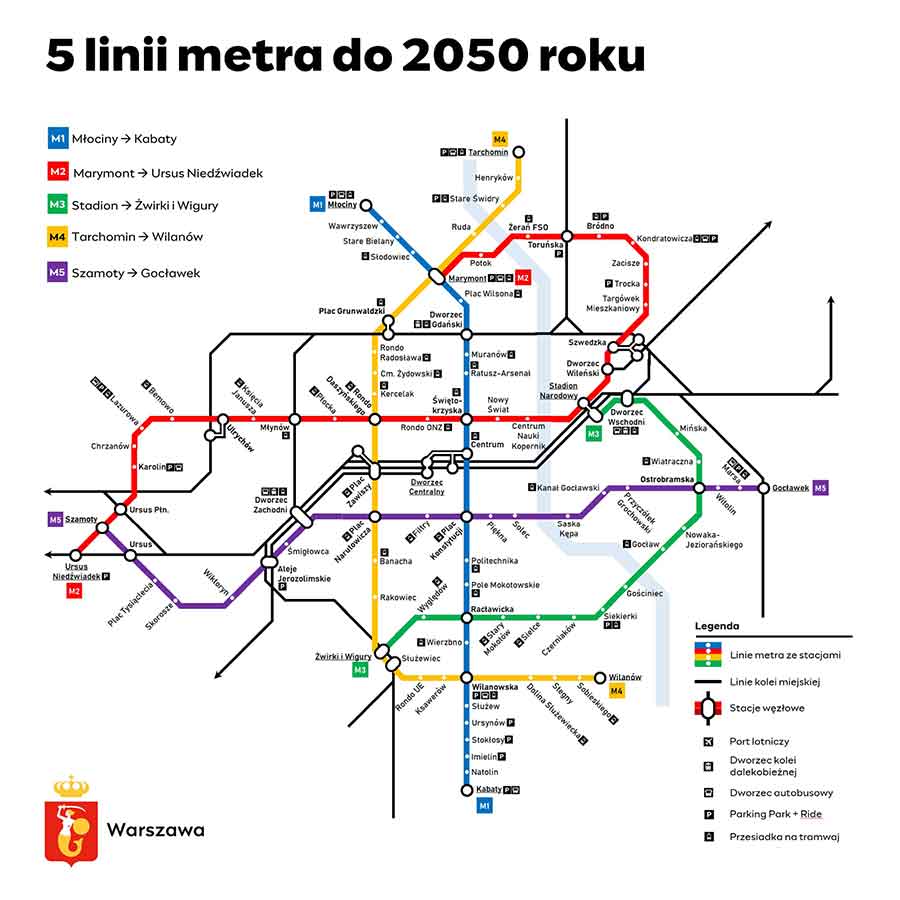 Warszawa 5 linii metra
